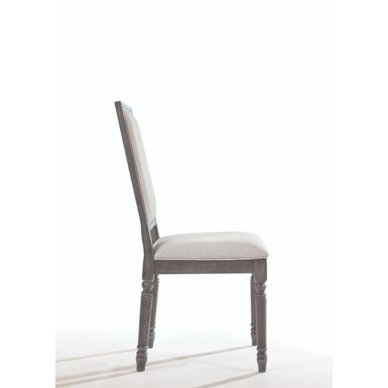 Chaise d'appoint, siège et dossier rembourrés crème / gris Kwiete (2 pièces)