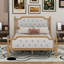 Traditional Style Bed Frame With Upholstered Tufted Headboard-1873012125-1873012124