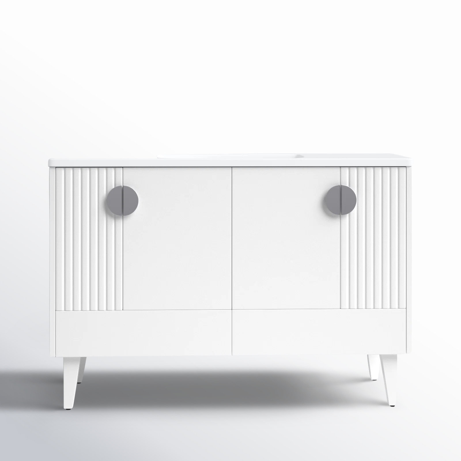 Saimah 48'' Single Bathroom Vanity, White Matte, Polished Chrome