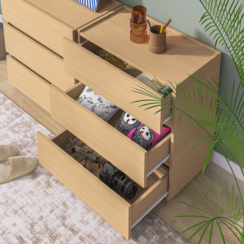 Commode 3 tiroirs 23,6 po, Chêne