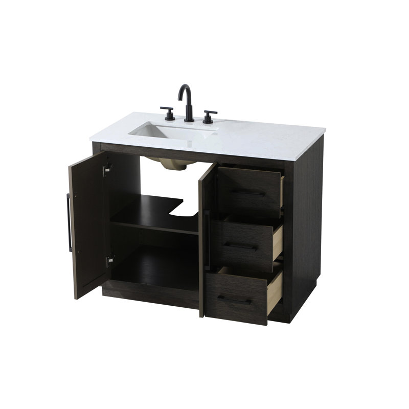 Meuble-lavabo simple 42 po, Chêne chocolat