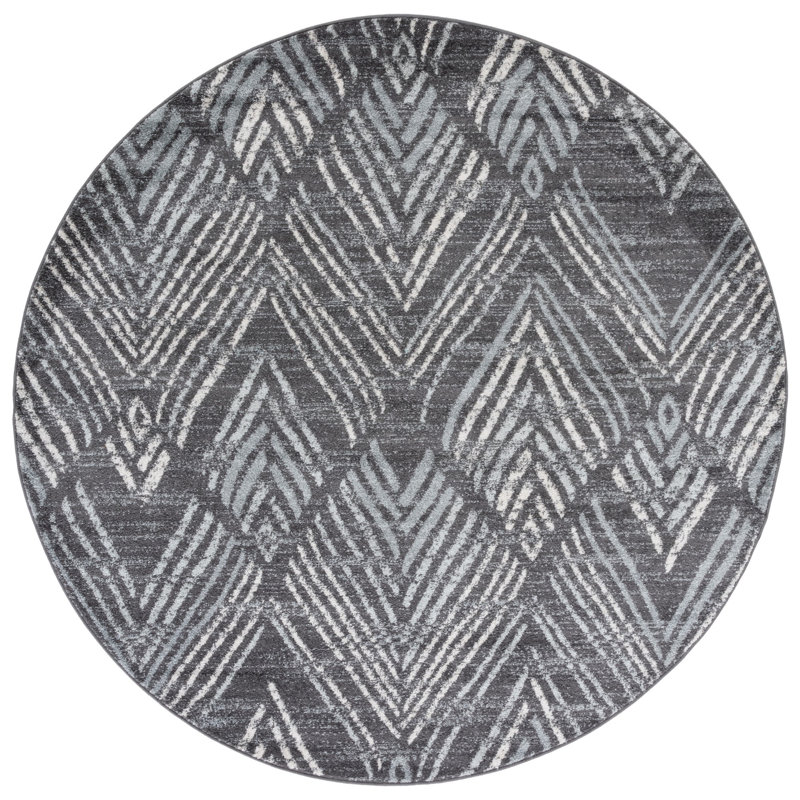 Tapis à chevrons Brynlea Performance, Rond 6 pi 7 po