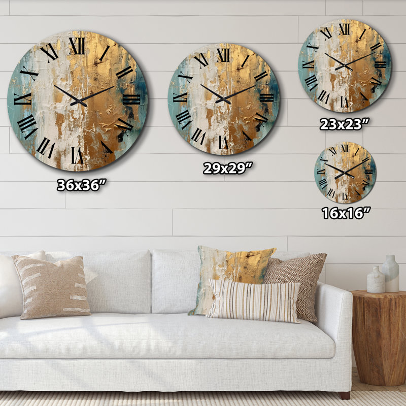 Horloge murale dorée, Très grand