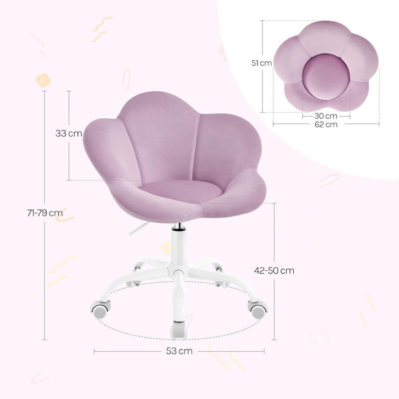 Harriet Bee Velvet Office Chair, Purple