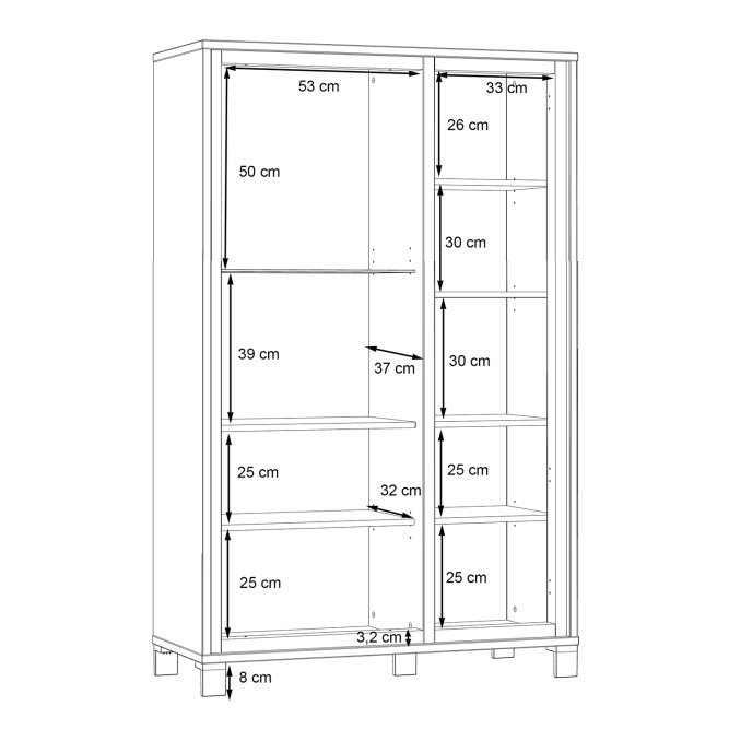 Cerallua Glass 102 cm W Display Cabinet