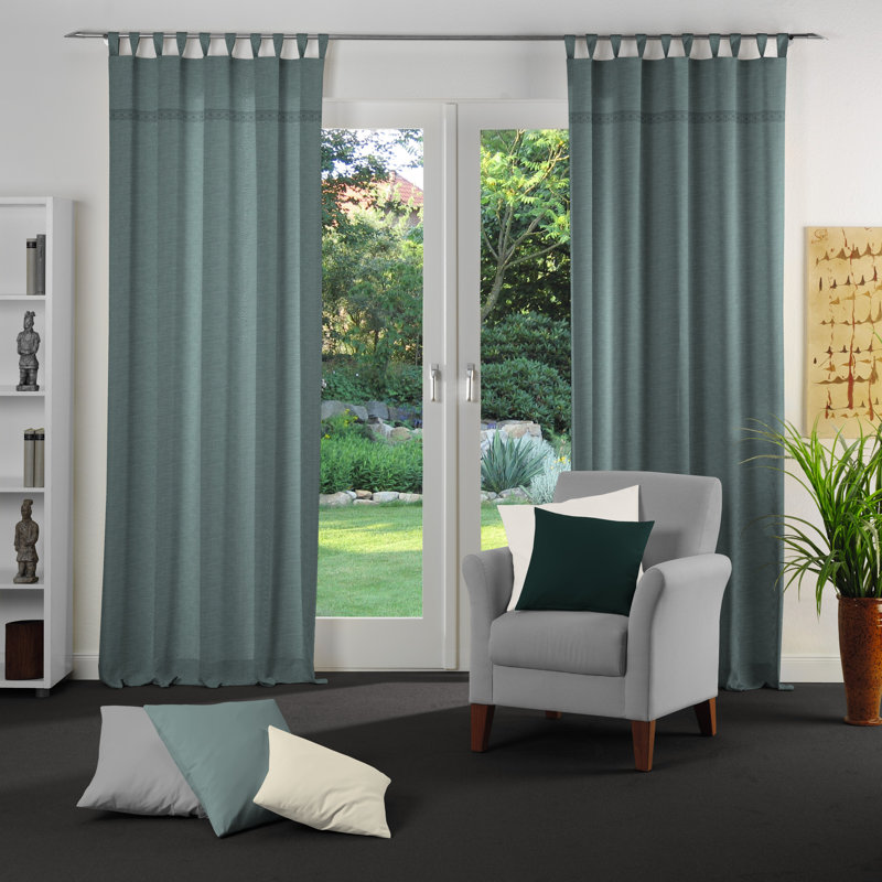 Wiessee Cotton Blend Room Darkening Curtain Single Panel, 150cm Width x 405cm Drop