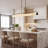 Modern Minimalist Marble-Look LED Linear Kitchen Island Pendant Light