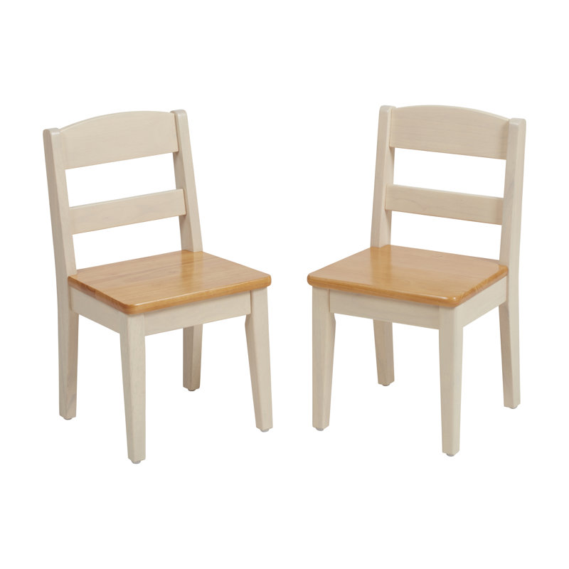ECR4Kids Wooden Hideaway Chair, Childrens Furniture, Honey/Antique White, 2-Pack, Honey/Antique White