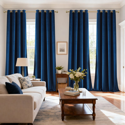 4 panneaux de rideaux obscurcissants en métal de couleur unie avec œillets 4 pièces (ensemble de 4)