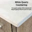 Rustique 24 po Meuble-lavabo large pour salle de bain avec comptoir en quartz blanc, 18 miroirs ovales à plateau de table, charnières à fermeture en douceur et tablettes intérieures avec espace de rangement réglable-1123294949