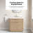 Xander 36 in. Single Sink Freestanding Sahara Birch Bathroom Vanity with White Engineered Stone Top and Brushed Gold Hardware-1381147600-1381147599