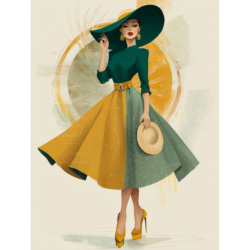 Emerald Gold Elegance Wrapped Canvas Wall Art