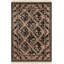 Royal Kerman Floral Hand-Knotted Wool Black/Pink/White Area Rug-5775404