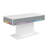 Modern White Coffee Table, Rectangular Coffee Table with RGB Lights for Living Room
