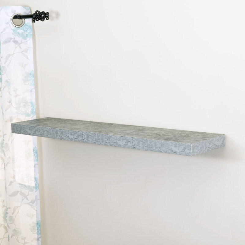 Tablette murale gris ardoise en bois d'ingénierie et en fer, Graystone
