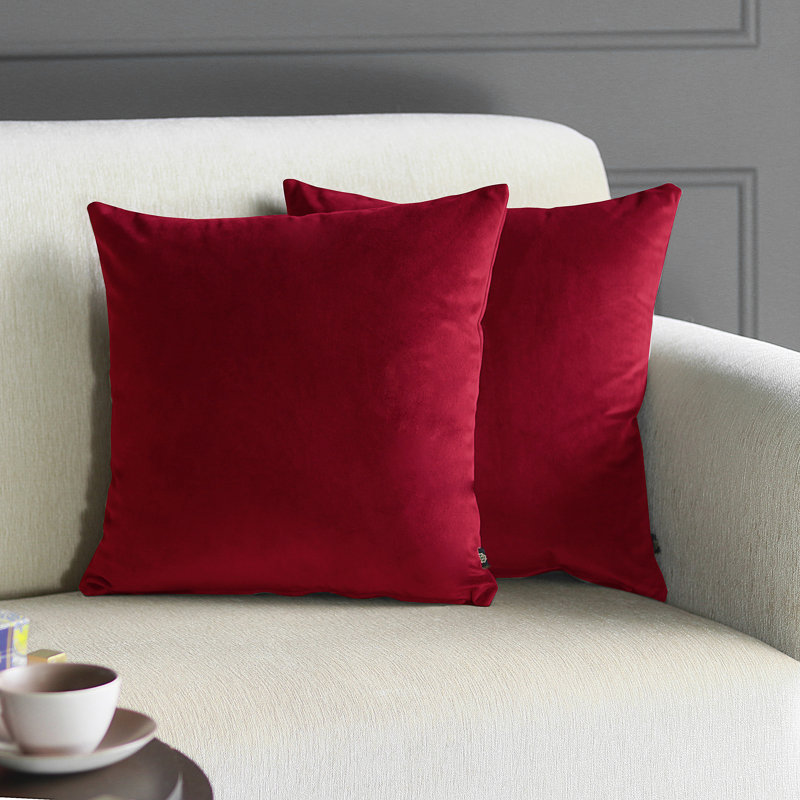 Davos Square Pillow Cover, Cherry