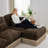 Modern Modular Sofas, Leopard Chenille Loveseat With Ottomans For Home