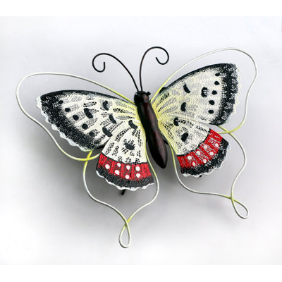 " Colorful Butterfly With Wire Outline "