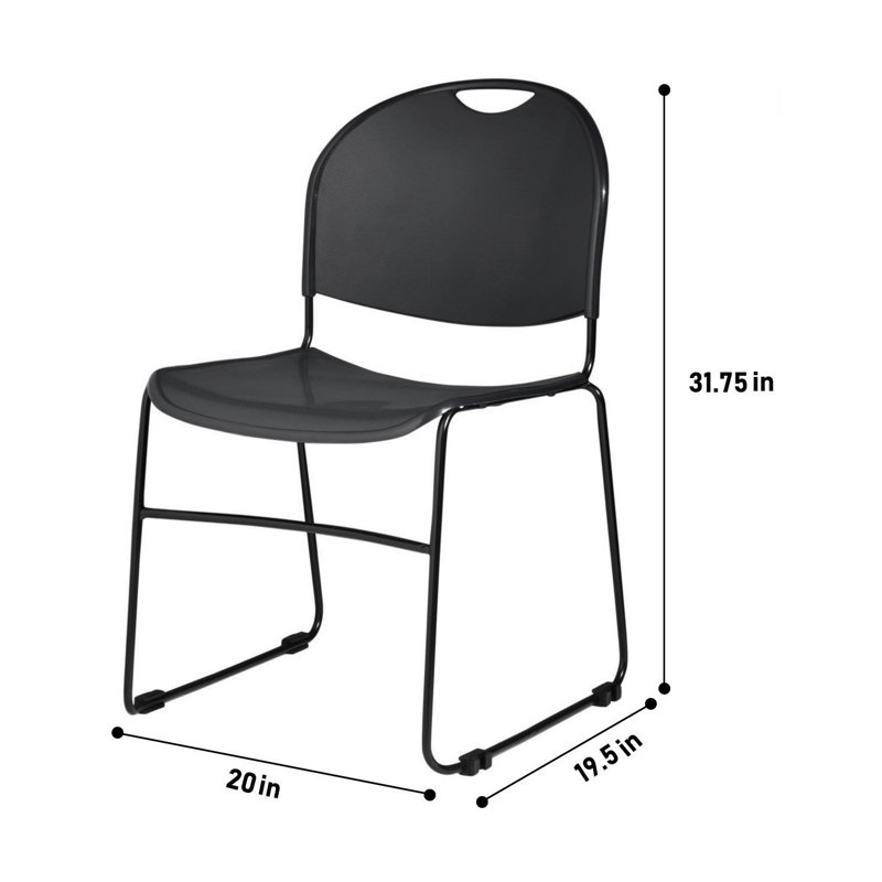 Chaise empilable Naomi Basics, paquet de 2, Noir
