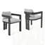 Ensemble de 2 chaises de patio d'extérieur en aluminium-590678791