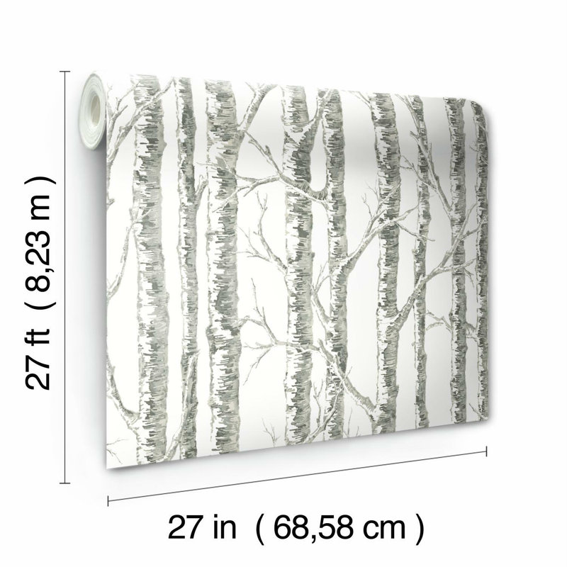 Rouleau de papier peint L 27 pi x l 27 po, Blanc / gris