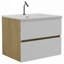 Meuble-lavabo mural avec lavabo intégré en céramique avec trop-plein, grand meuble-lavabo flottant de rangement pour salle de bain moderne, pré-assemblé-115688499-115688497