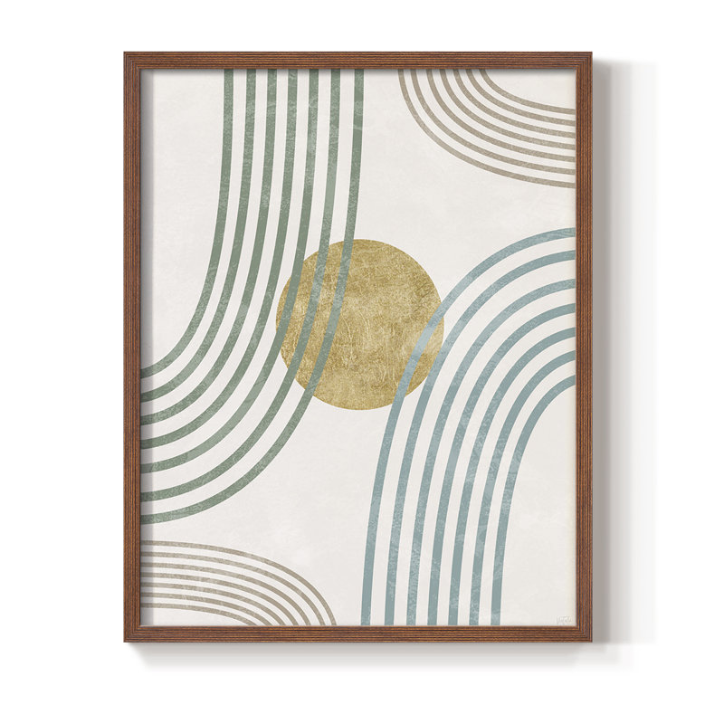 Reproduction encadrée Modern Flow - bois massif, H 28 po x l 22 po, Brun