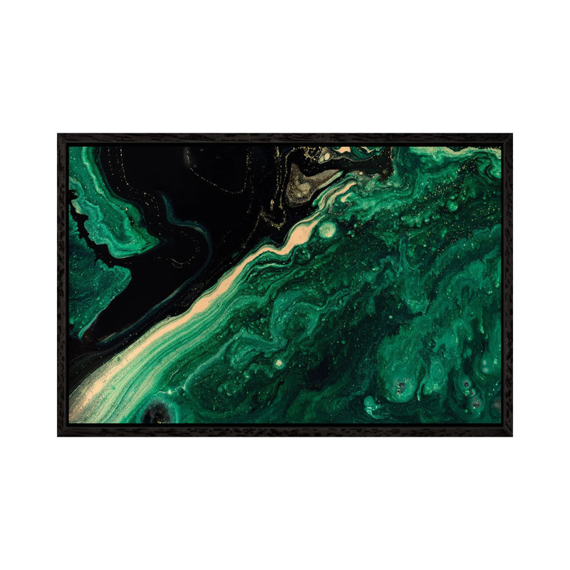 Emerald Marble - Print on Canvas, 66.04 cm H x 45.72 cm W, Black Framed