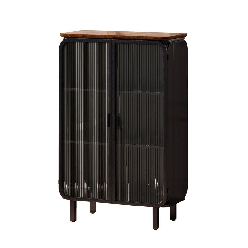 Armoire moderne 28,35 po à deux portes avec rangement à trois niveaux et dessus en sapin unique
