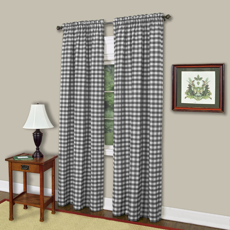 Draves Semi Sheer Curtain Pair, Black