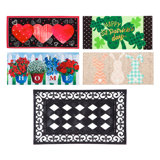 Sassafras 20"x10" Spring Season Door Mats with Rubber Display Frame (Set of 5)