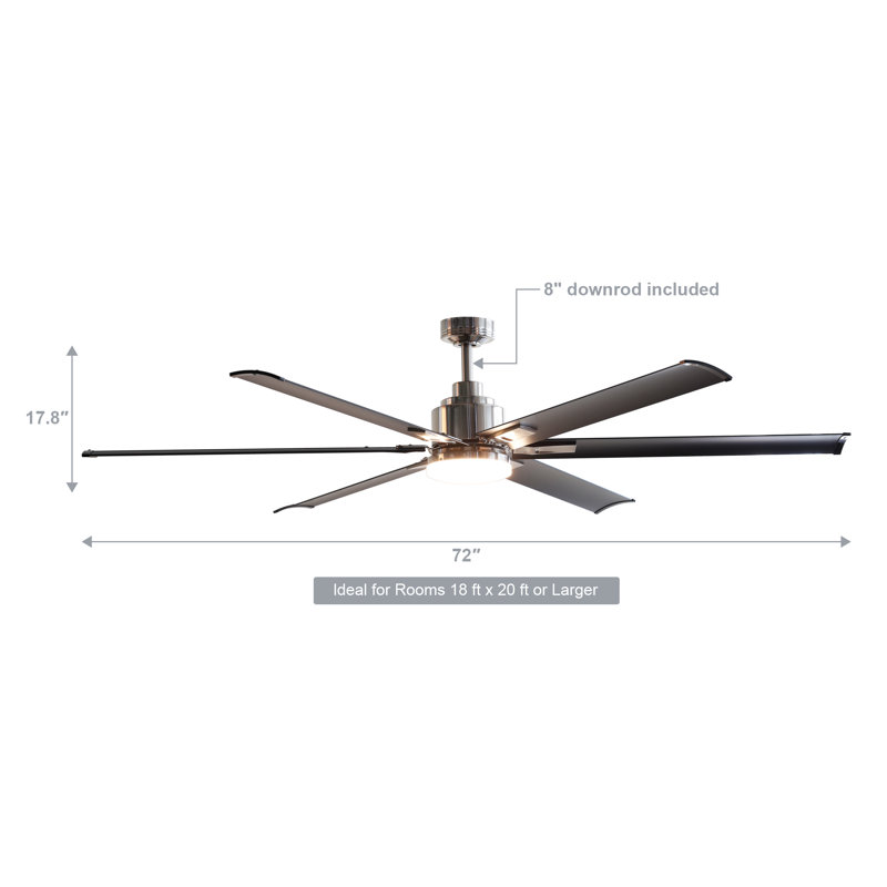 Angjelina 72'' Ceiling Fan with LED Lights