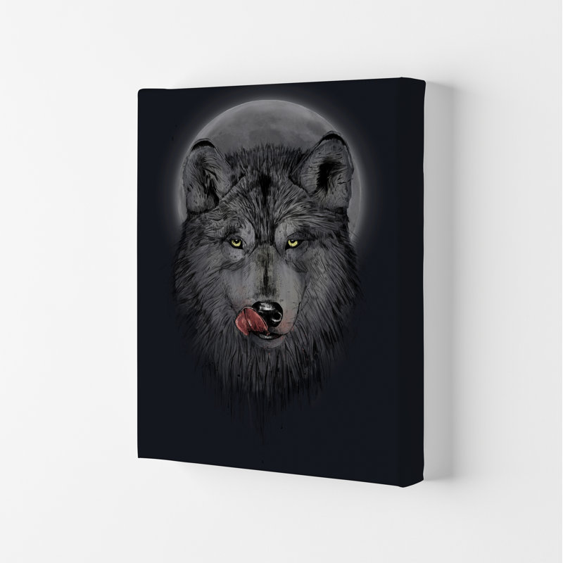 Dinner Time Wolf Night by Mercedes Lopes Charro - Print, Wrapped Canvas, 84.1cm H x 59.4cm W x 4cm D