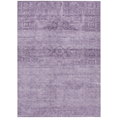 Charix Purple Washable Indoor-Outdoor Rug - LOOMLAN