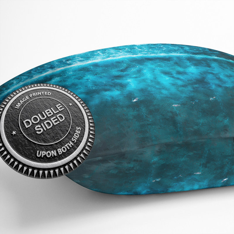 Ocean Surf Painting Cushion with Filling, 40cm H x 40cm W x 15cm D