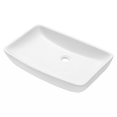 Lavabo de salle de bain vasque rectangulaire en céramique blanche 24 po x 15 po