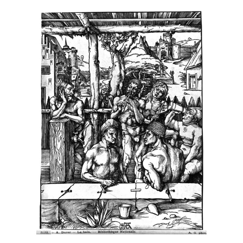 «The Men Bath» par Albrecht Dürer - Impression giclée, H 28 po x l 22 po