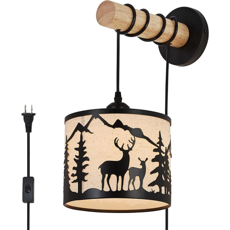 Rustic Plug-in Wall Sconce