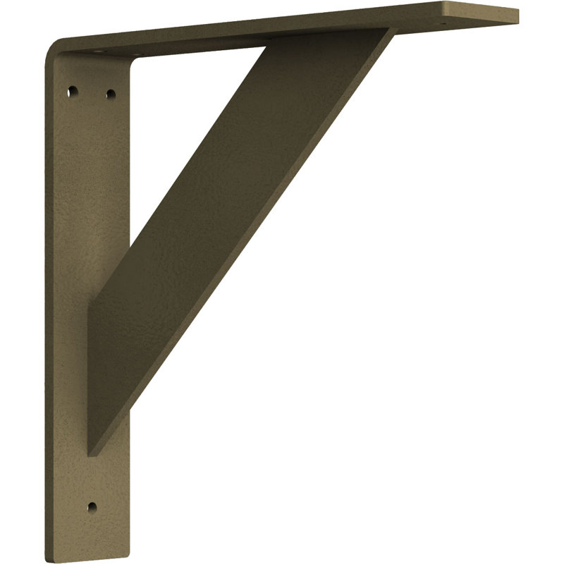 Support traditionnel en acier, H 10 po x l 2 po x P 10 po, Or martelé