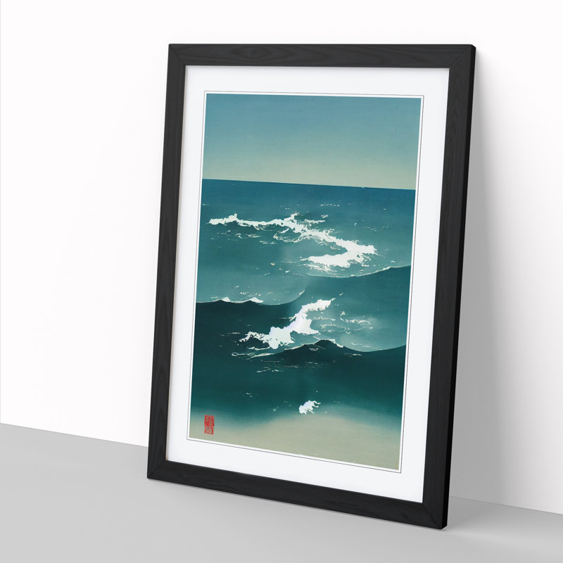 Liem Japanese Ocean - Picture Frame Print, Black, 46cm H x 2cm W x 3cm D