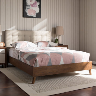 Herger Upholstered modern look, King Platform Bed, Light Beige 43.7'' H X 80.51'' W X 85.83'' L