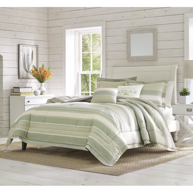 Ensemble d'édredon réversible en coton Serenity, Édredon pour grand lit + 2 taies décoratives sta