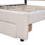 Lit plateforme tapissier avec tiroir Teddy