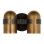 Avroko Octavia 2-light medium wall sconce in blackened bronze finish and bright worn brass shades
