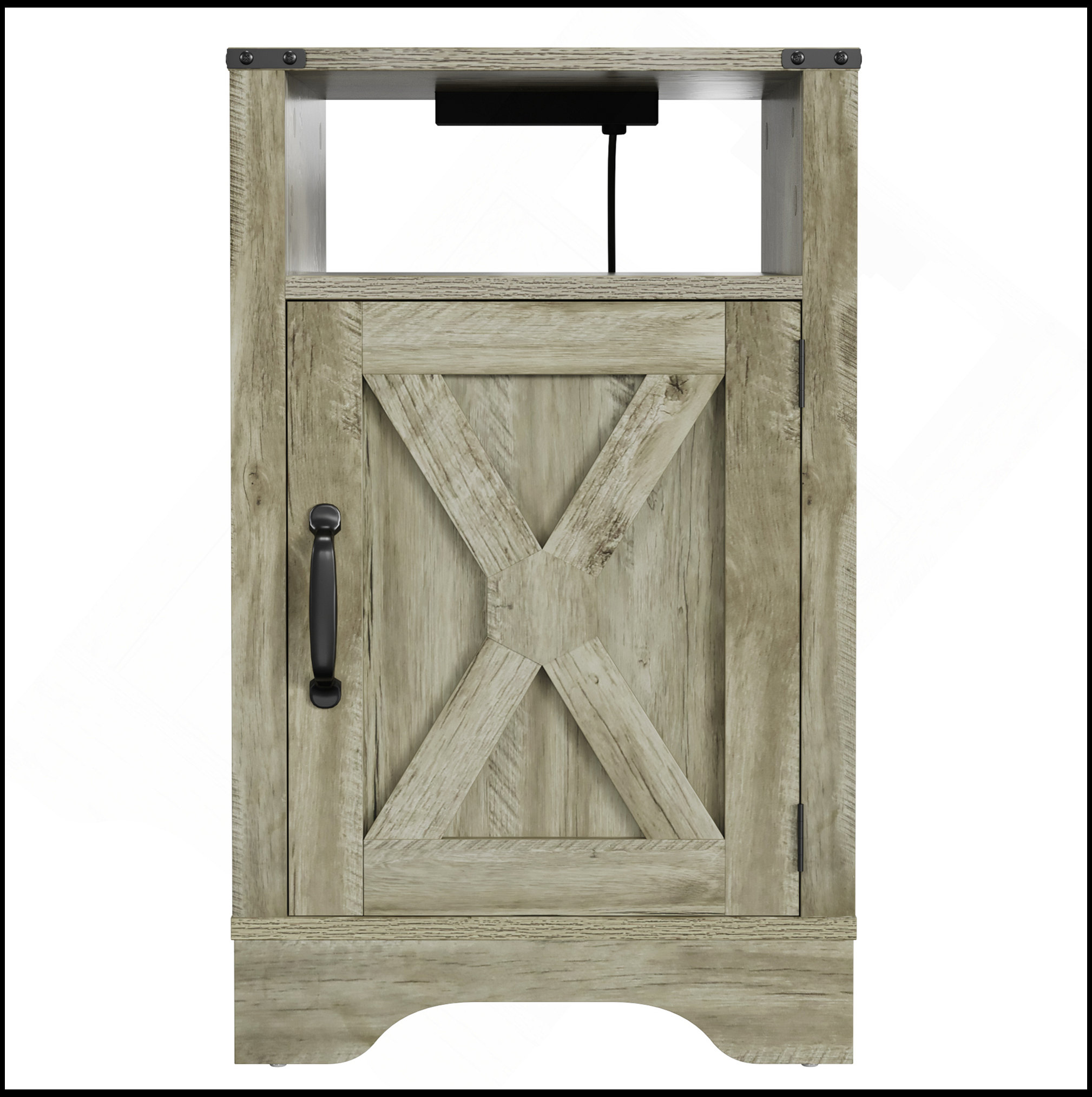 Mercer41 Farmhouse Nightstand Side Table, Wooden Rustic End Table, Tall ...