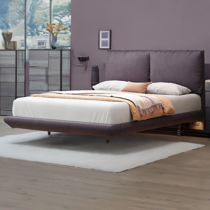 Breisha Upholstered Platform Bed, Queen, Gray