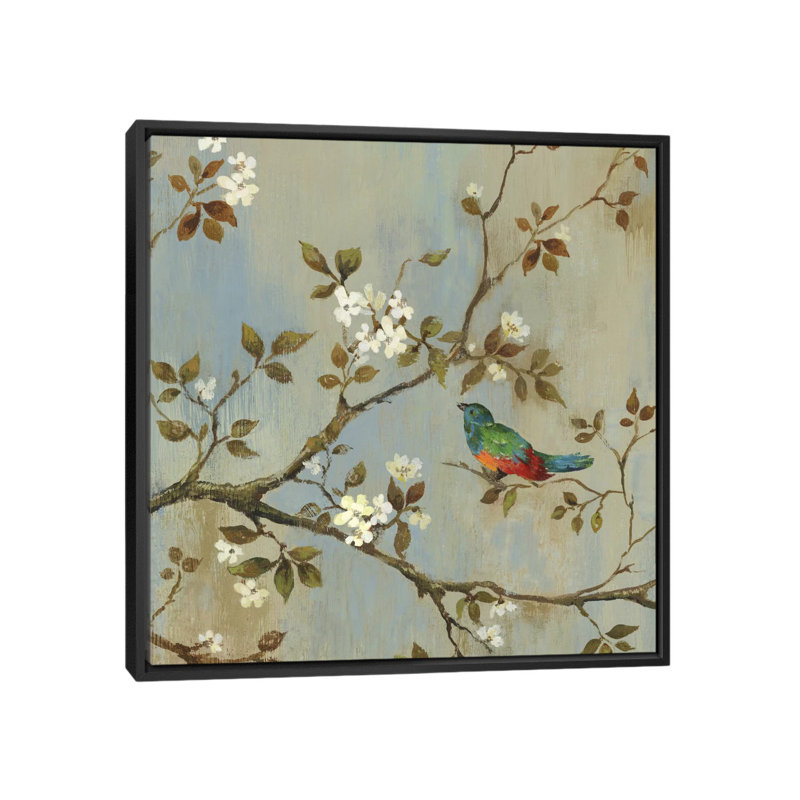 « apple fleuri i », reproduction sur toile, H 18 po x l 18 po x P 1,5 po, Toile avec cadre noir, Pas de tapis