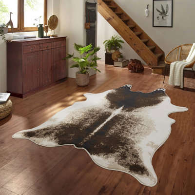Tapis 11,7 lb brun et rustique, de style chalet rustique, tissé à la machine avec un envers en jute et sécuritaire pour les animaux, facile à nettoyer. Matériau de montagne large Wide X 84, à poils courts, idéal pour les endroits très passants
