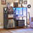 Miele Record Player Storage Cabinet Table Stand with Power Outlets & LED Light Turntable Stand