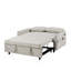 Canapé-lit de 55,1 po avec canapé-lit et dossier amovible, poches de rangement, 2 coussins moelleux, ports USB pour salon, chambre à coucher, appartement, bureau, beige